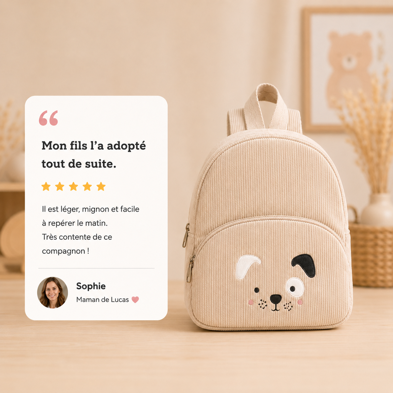 Le Compagnon Petit Chien Beige