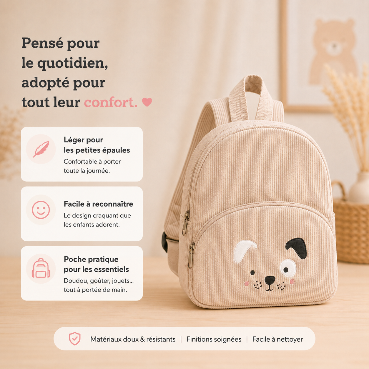 Le Compagnon Petit Chien Beige